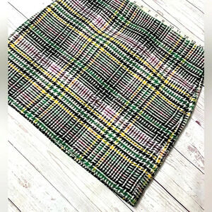 Colorful Plaid Winter Wool Blend Mini Skirt‎ Loft Petites 8P Checkered Pattern